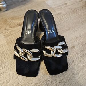 Zara Black and Gold Women's Shoes